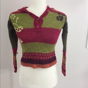 Deux par deux hooded wool sweater juniors